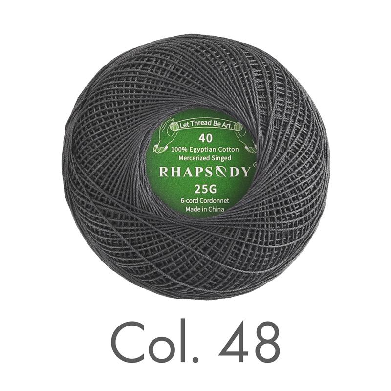 Rhapsody Premium Cotton Crochet Thread Size 40 for Tatting Needlepoint Knitting Bobbin Lace Quilting Sewing Mercerized