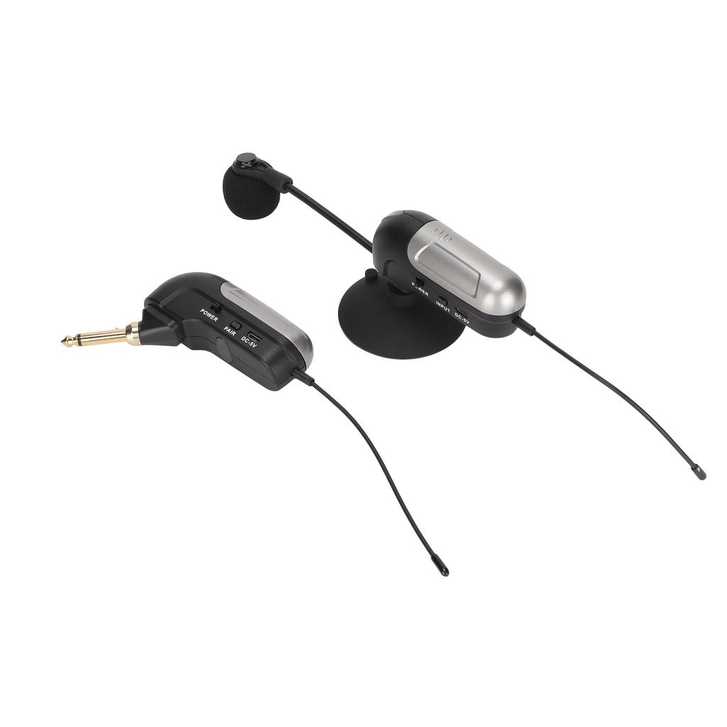 Wireless Instrument Microphone Shockproof 360 degrees  Gooseneck UHF Mic Transmitter Receiver for Guitar
