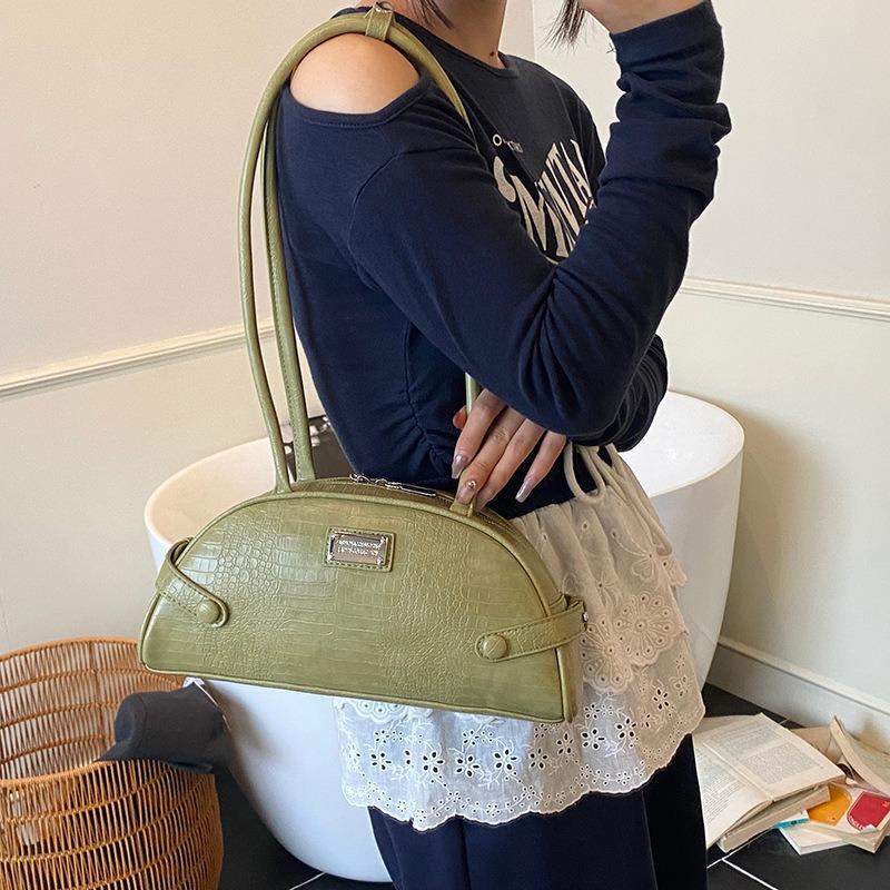 Fashion Niche Bag Women's New Summer Casual Shoulder Armpit Bag Commuter Crocodile Pattern Pillow Bag
