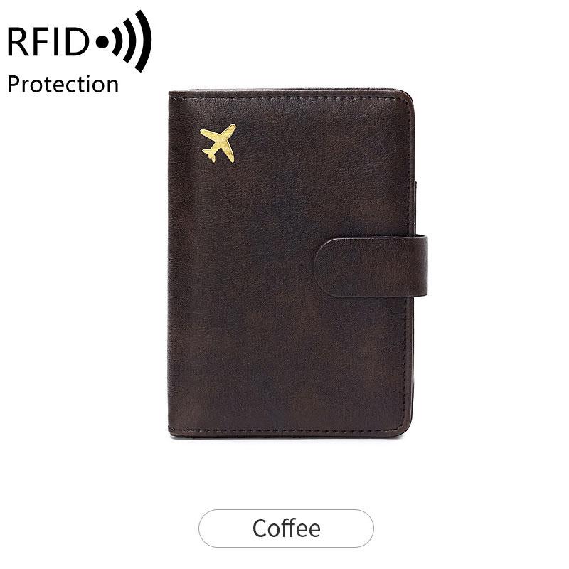 Travel Passport Wallet Women Man Card Holder RFID Blocking Credit Card ID Bag Plane Ticket Holder Multifunction Wallets
