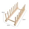 Wooden Plate Storage Rack Pot Lid Holder Multifunction Storage Shelf for Cups Cutting Board Book Display Rack Kitchen Organizer