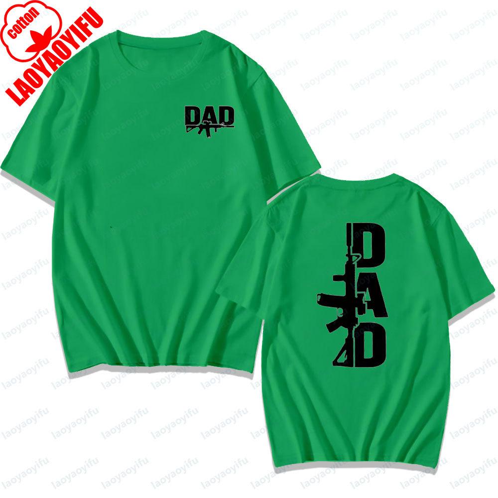 Army Dad TShirt Front Back Double Sided Print Shirt Gift of Clothing for The Father of A Veteran Soldier Daily Life Mens Tee