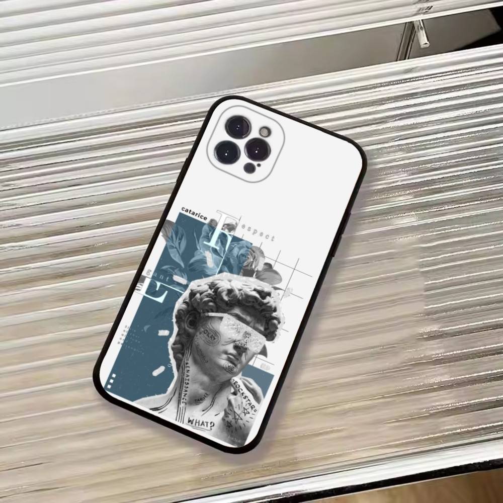 R-Renaissance art Painting Phone Case For iPhone 17,16,15,14,13,12,11 Plus,Pro Max,XS,Soft Black Cover
