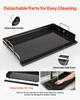Carbon Steel Griddle 63x41 cm Flat Top Pre-Seasoned Plate Handle, for BBQ Eggs Burger, Even Heat Distribution, Non-Stick Portable Rectangular Family