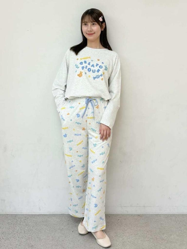 Gelato Pique Candy Print Long Pants PWCP255352 GRY Women's