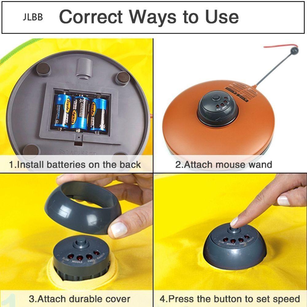 Fabric Material Interactive Cat Toy Feather Attachment Self Entertaining Electronic Cat Toy Move Mouse Design Chew Resistant