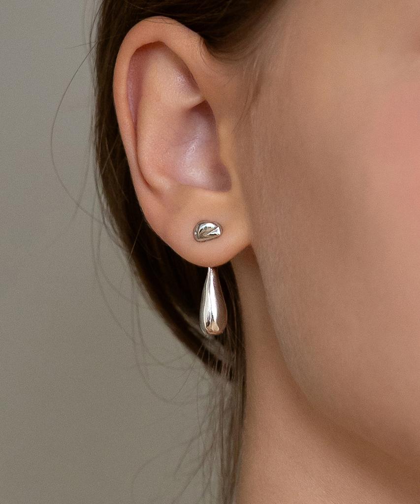 Tatiana Metal Tear Drop Ear Jacket Earrings Ec3258