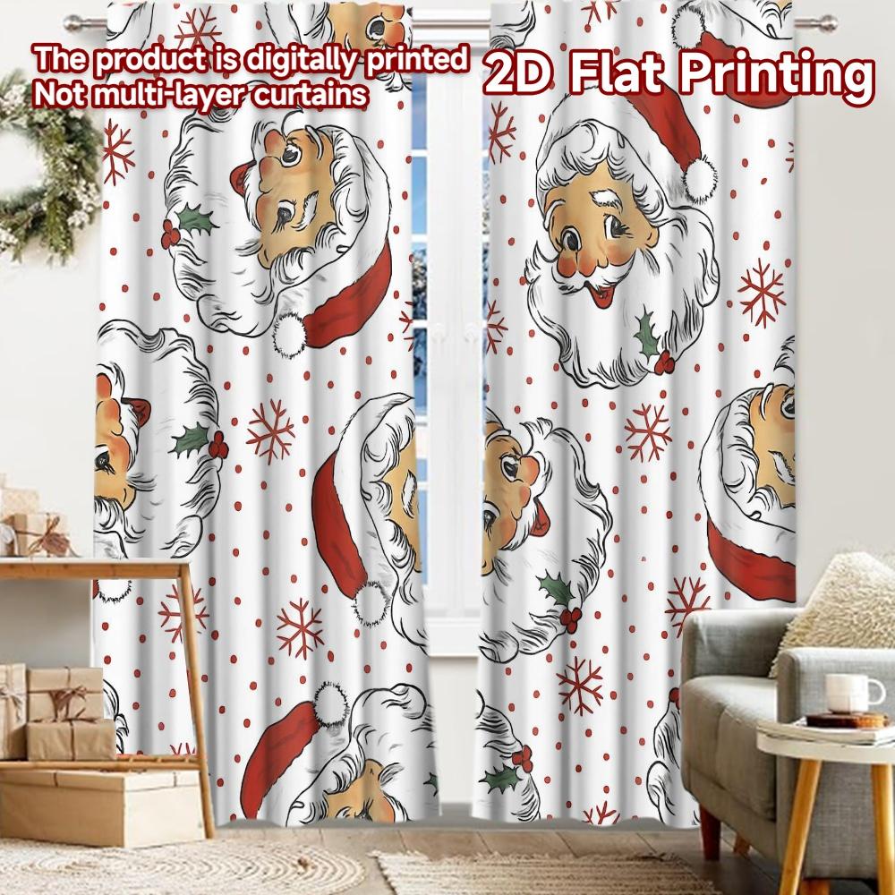 

2pcs, 2D FLAT PRINTING Curtains (Without Rod) Santa Smiles Halloween Festival Popular Curtains&Drapes Yarn Curtains Home Decor 52.50 × 116.00 cm 2 pcs