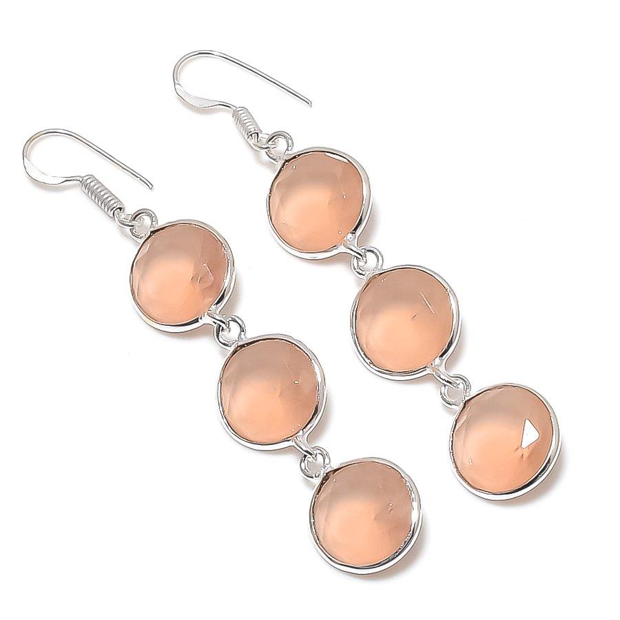 

Серьги из стерлингового серебра 925 пробы с натуральным морганитом 2,64 дюйма B3A07