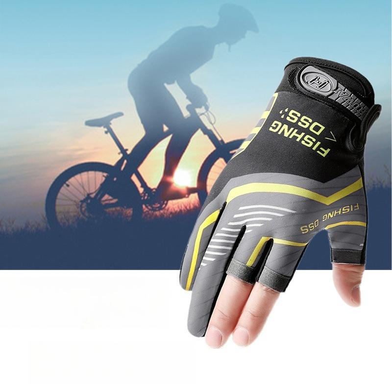 Cycling Fishing Gloves Sunscreen Windproof Breathable Cut-resistant Three-finger Sports Fishing Equipment Cycling Gloves