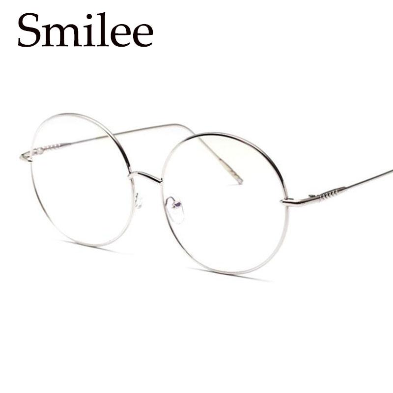 Oversized Round Glasses Women Men Metal Large Circle Optical Frame Fashion Eyewear Spectacles