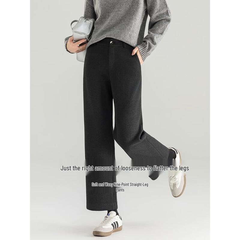 Women's Petite High-Waist Wool Blend Cropped Wide-Leg Pants