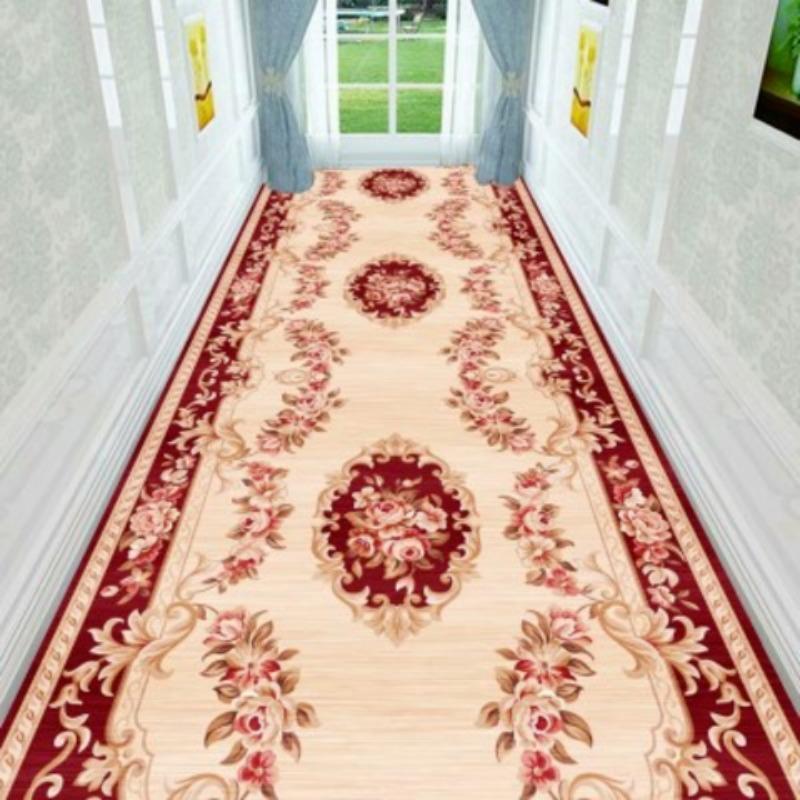 European Long Corridor Carpets for Hallway Living Room Decoration Home Anti-skid Entry Floor Mats Hotel Lobby Stairway Area Rugs
