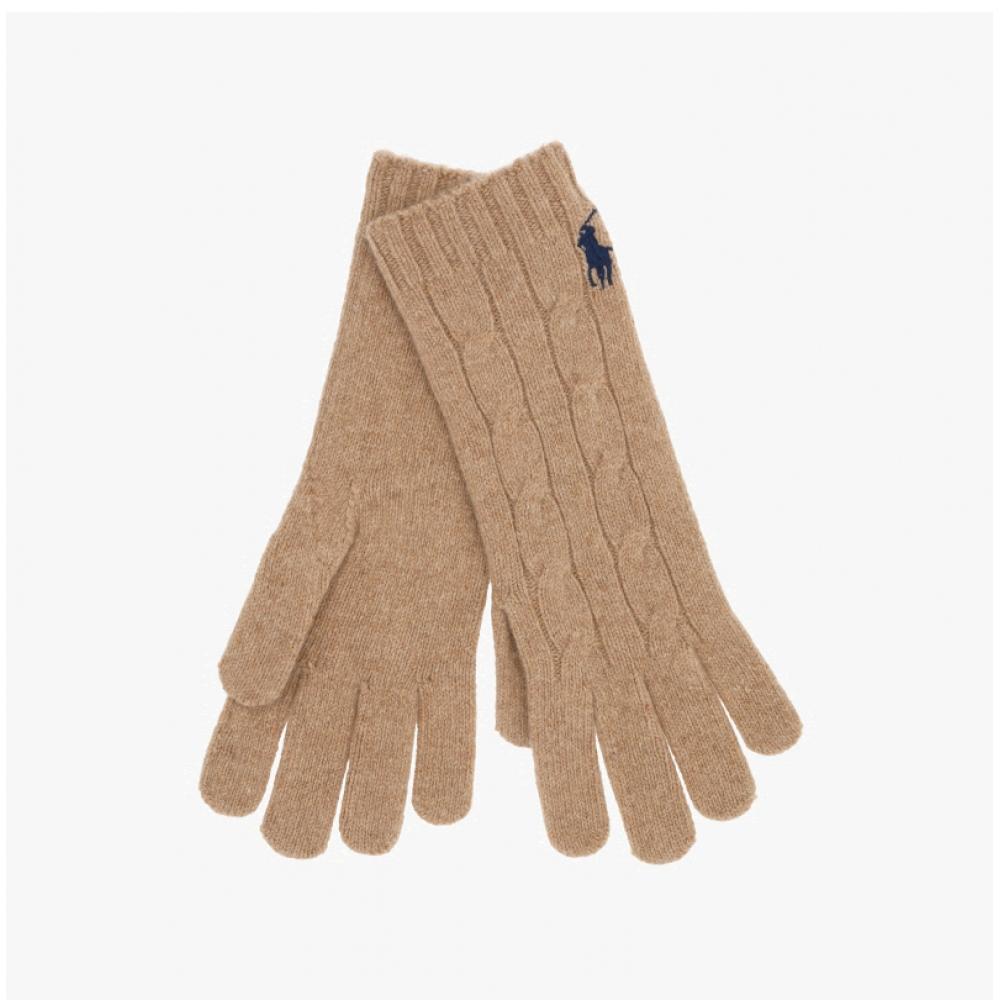 Polo Ralph Lauren Cable Knit Gloves Pony Wc0676 220