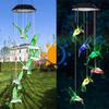 1PC Colorful Gradient Garden LED Wind Chimes Decorated Solar Hummingbird Landscape Garden Lights Decorated Atmosphere