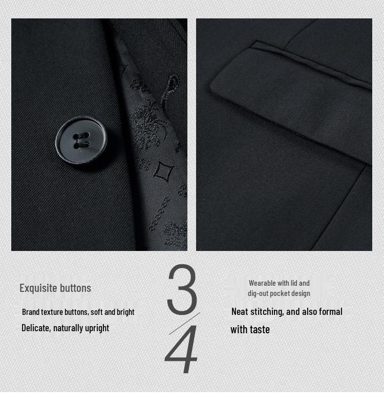 Men's Slim Fit Wool Suit Set for Spring 2025: Business, Wedding, or Banquet Tuxedo, Perfect for Father's Outfit.