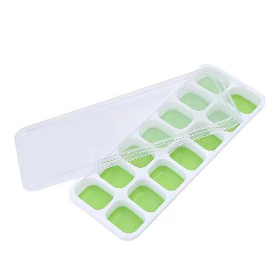 Silicone Refrigerator Ice Cube Trays with Lid BPA Free Large Square Ice Cube Tray Easy Release Stackable Ice Tray