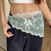 Layered Design Korean Lace Apron White Belted Overlap Scarf Niche Lace Triangle Belt  Photography