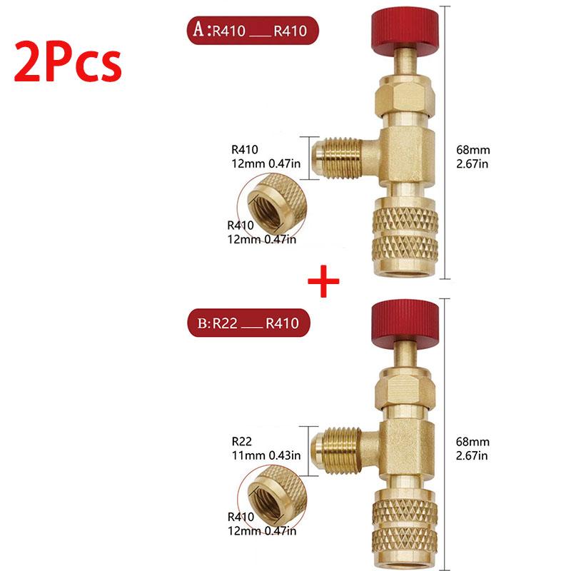 

2/4Pcs Refrigerant Charging Valve, R12 R410 Safety Adapter Flow Control Ball Valve For Air Conditioner Manifold