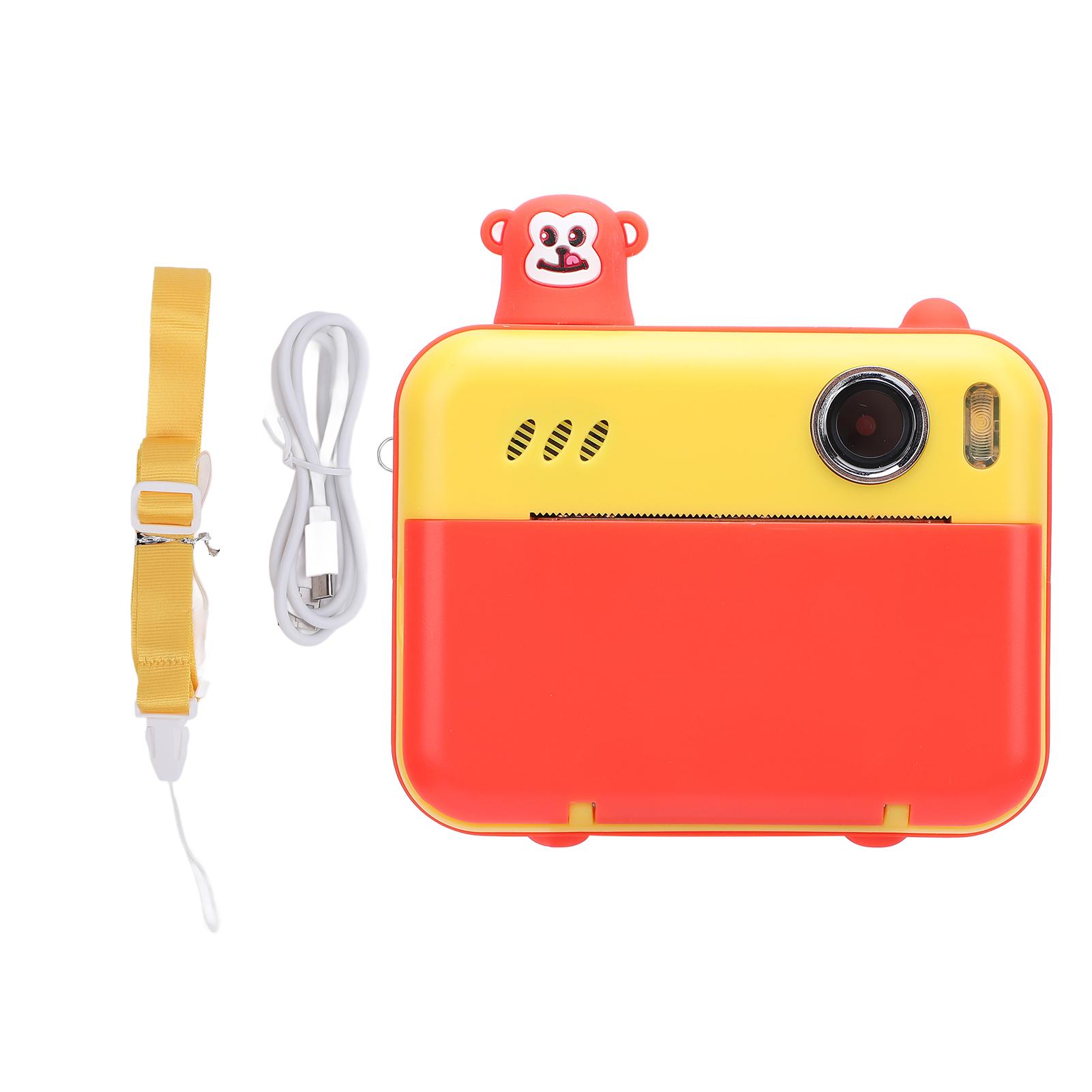 

Фотоаппарат мгновенной печати 1080P 8MP фронтальная и задняя съемка многофункциональная тепловизионная камера MP3-плеер подарок Yellow