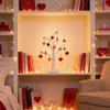 25" Valentine's Day LED Lighted Birch Tree 24 LEDs Artificial Tree Light with Heart Ornaments Romantic Tabletop Decoration for Home Indoor Table Decor
