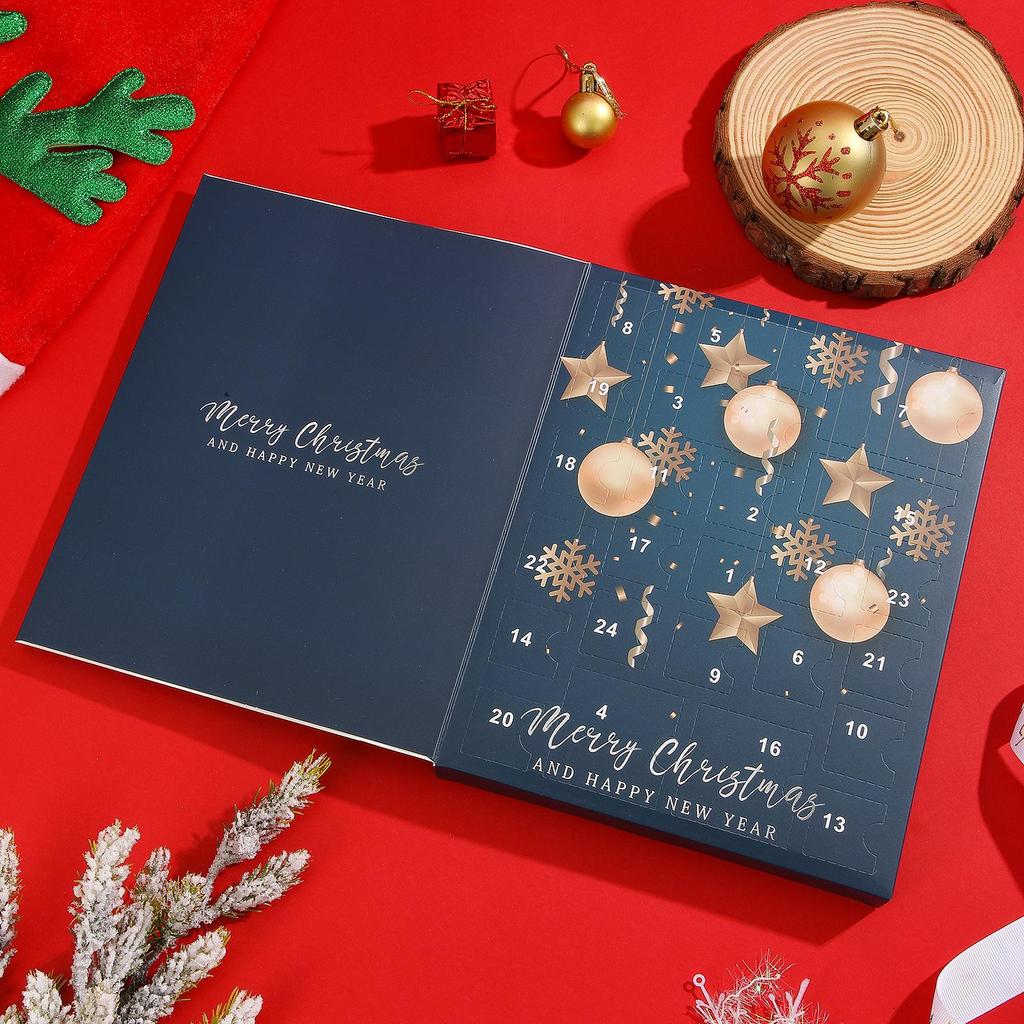 2025 Advent Jewelry Gift Box: Countdown Calendar with Earrings, Necklace, and Bracelet for Women