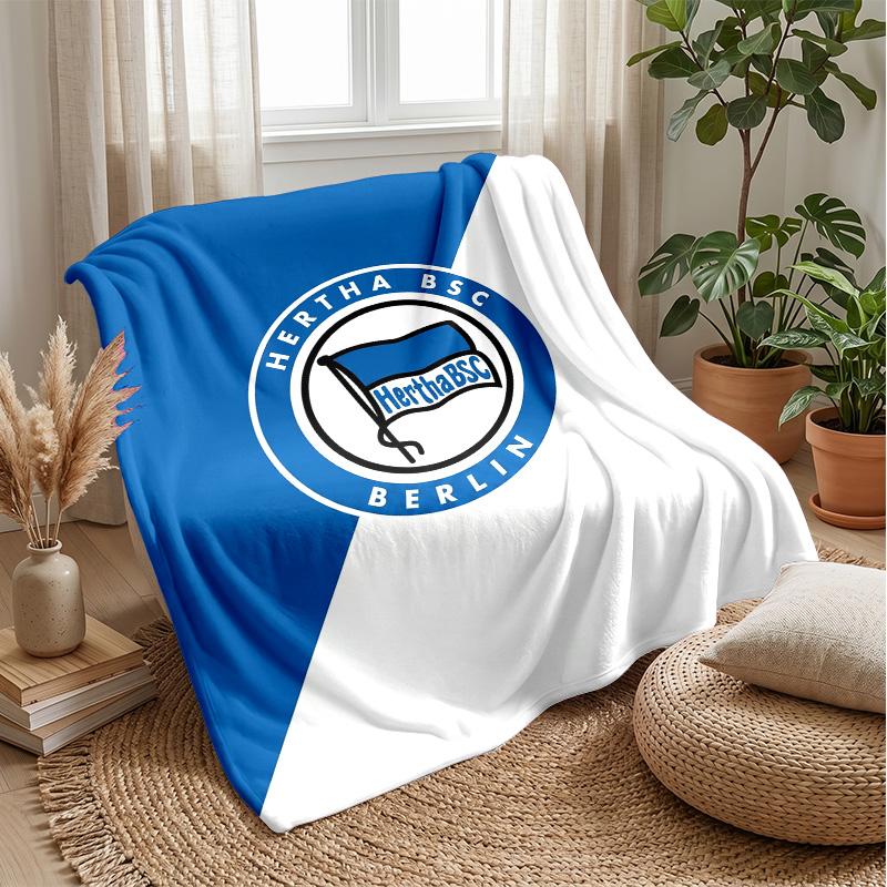 Hertha bsc FC Coperta Morbida in Flanella Pile Leggera Accogliente Calda Coperta Plaid per Divano Letto Arredamento Casa