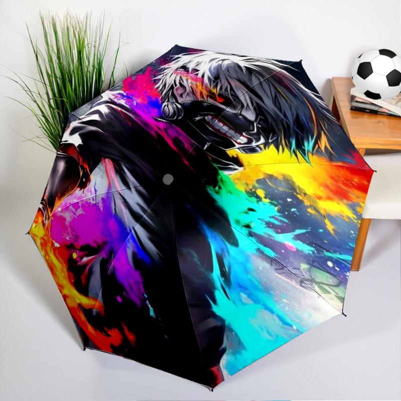 Tokyo Anime Artwork Umbrella Folding Umbrella, Automatic Umbrella 8-Frame for Travel, Camping Use Gift for Halloween Christmas