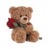 Apricot Lamb Rose Brown Flower Bear Plush Toy for Soft and Cute Fluffy Rose Brown Flower Bear for Girls and 20cm Children, Boys,