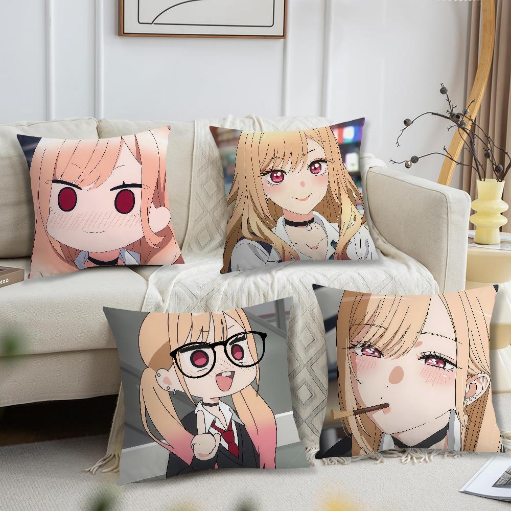 M-Marin Kitagawa Anime Cushion Cover For Pillow Printing Sofa Decoration Home Car Room Coffee Shop Office Nordic Simplicity