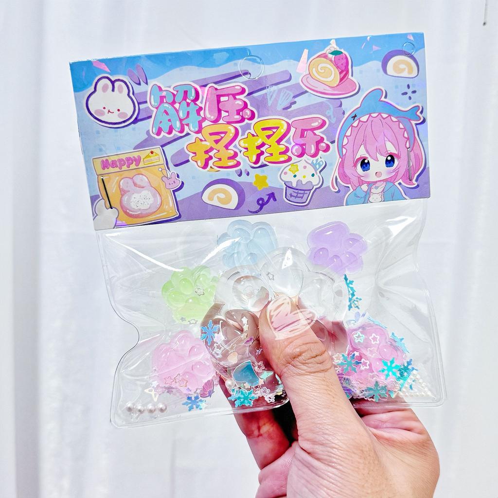 5+1 ks/sáček Mini Extruzní hračka Kočičí drápek Kawaii Průhledný Svítící Koťátko Drápek Pružný Měkký Rychlá Odrazová Párty Dárek