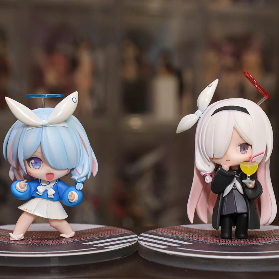 2 Kinds Blue Archive Anime Figurine Arona Prana Game Character Q Version Cartoon Collectible Model Face Changing Toys Gifts