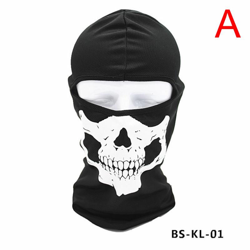 Full Face Balaclava Ski Cycling 2 Hole Skull Mask Motorcycle Biker Neck Hood Hat