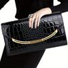 Lackleder Clutch Tasche Große Kapazität Krokodilmuster Tasche