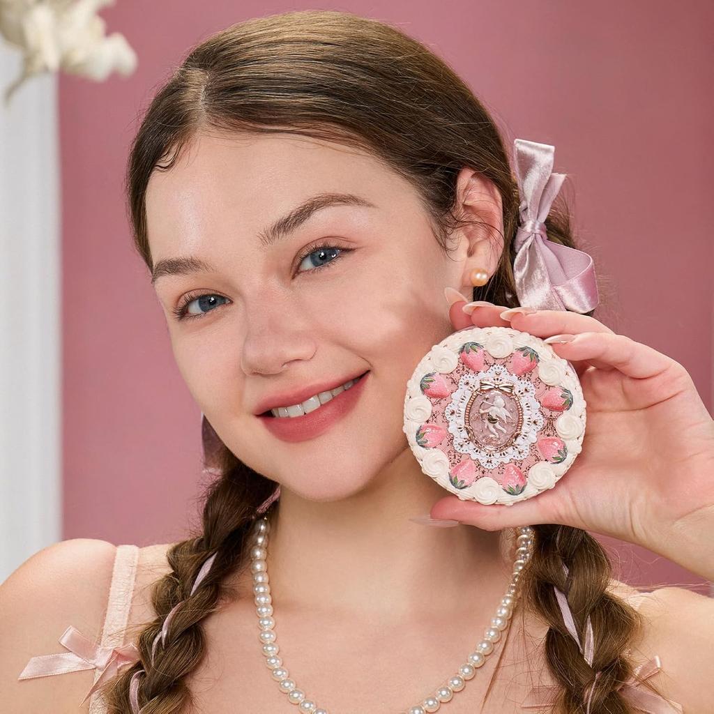 Flower knows Strawberry Cupid series Pressed Powder Matte Soft Focus Oil Control Holding Powder