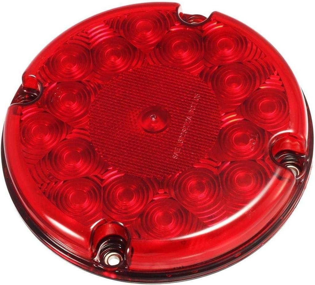 4Pcs Red 7' Round LED Bus Stop Tail Lights for Trucks Trailers RVs