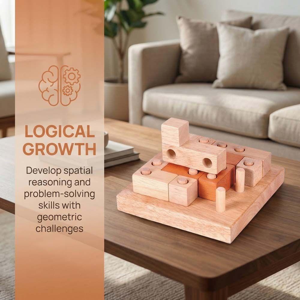 3D Geometric Puzzle Game Assembling 3D Wooden Puzzles IQ Puzzle Mind Brain Teaser  Kids Gifts