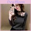French Lace Cutout Knit Sweater With Long Sleeve Princess Sleeves For Spring Casual Womens Fashion