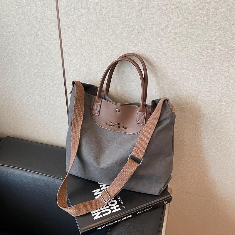 Large Capacity Bag New Women's Bag Fashion Commuter Shoulder Bag Canvas Trendy Versatile Large Tote Bag