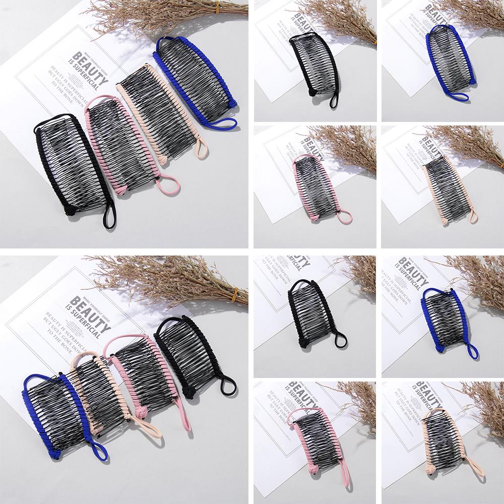 Frauen Mädchen Metall Haarnadel Große Größe Bananen Haarspange Dehnbar Fauler Haarkamm Vintage