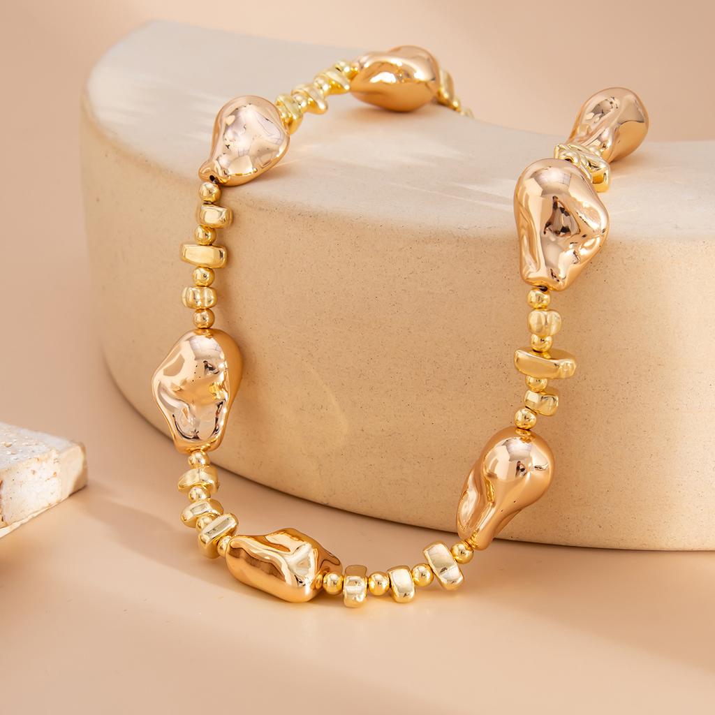 Personalised Trend Shaped Pearl Necklace Pentagram Shaped CCB Copper Clad Iron Chain Necklace