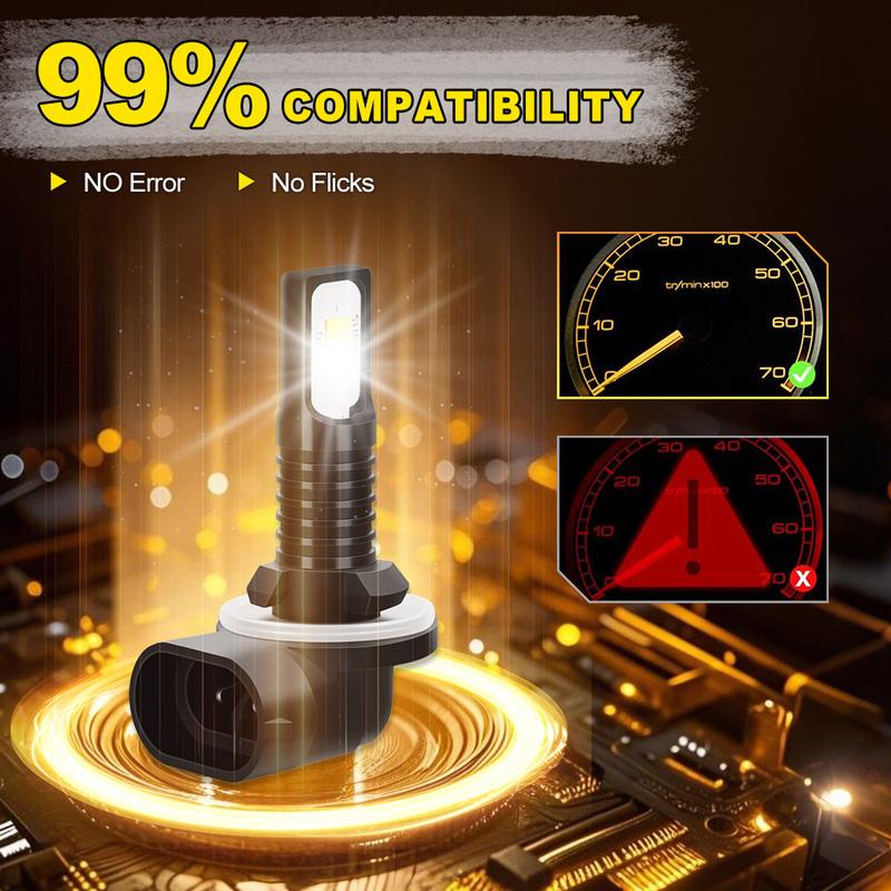 2x Led Canbus Car Bulb High Power 881 H27 6000K White Fog Light Diode Lamp 12V 90W For Hyundai Getz 2002-2009