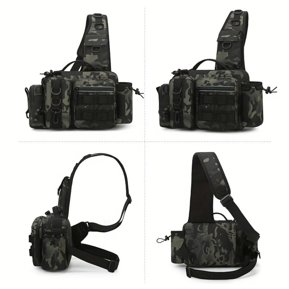 Outdoor Fishing Backpack, Shoulder Crossbody Fishing Tackle Bag, Adjustable Belt Design, Suitable for Fishing, Hiking, Camping
