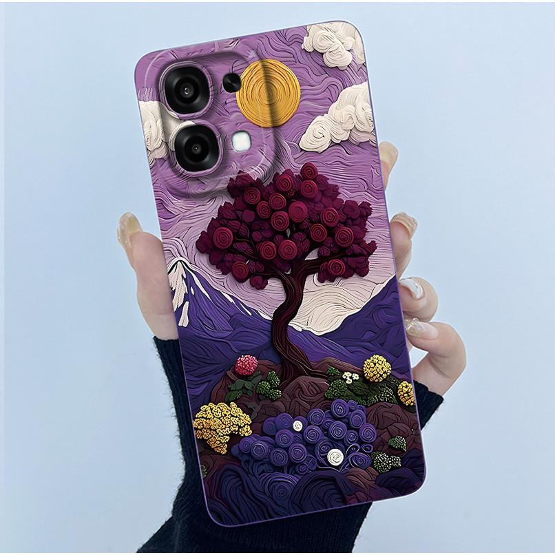 For Oppo A6 Pro 5G 4G Case Fashion Simplicity Oil Painting Floral Silicone Soft Phone Casing New Design Shockproof Back Cover