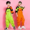 Traje de Dança Hip Hop para Meninas e Meninos Roupa de Dança Jazz Fantasia de Festa Performance de Palco Macacão Camiseta Laranja Verde Macacão