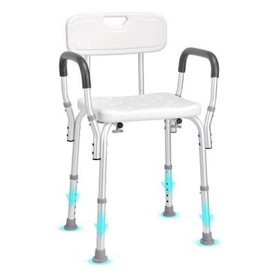 Shower Chair, Shower Seat with Back, Adjustable Height Shower Stool, Shower Chair for Inside Shower Bathtub