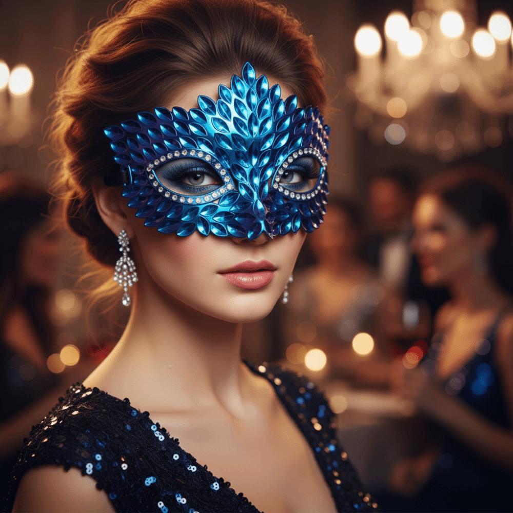 Crowned Masquerade Mask Metallic Party Eyemask Carnival Visor Half Facepiece Techno Rave
