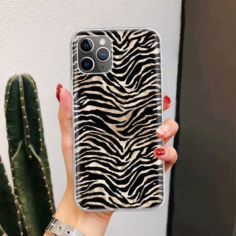 Zebra Stripe Print Phone Case For Apple iPhone 17 Air 16 15 Plus 14 + 13 Mini 12 11 Pro Max 7 8 SE 16Max Soft Shell Cover Coque