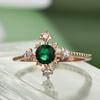 Elegant Green Zircon Copper Ring - Perfect Christmas Gift for Her