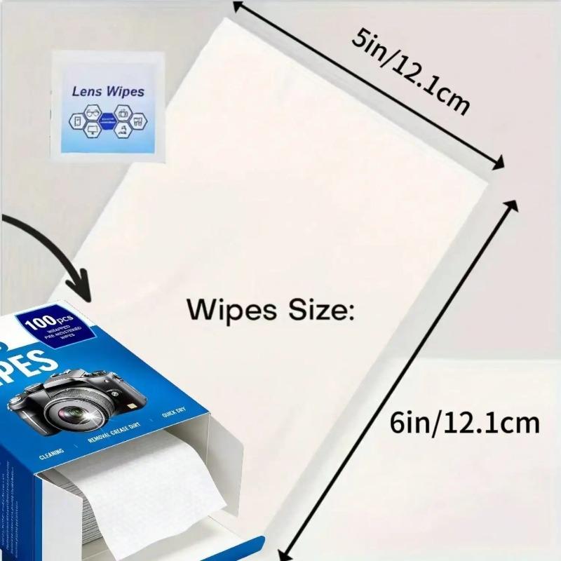 100-Pack Individually Wrapped Pre-Moistened Lens Cleaning Wipes for Eyeglasses, Screens & Camera Lenses